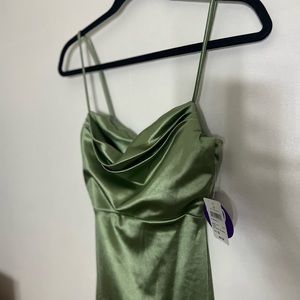 Windsor floor olive green silky dress